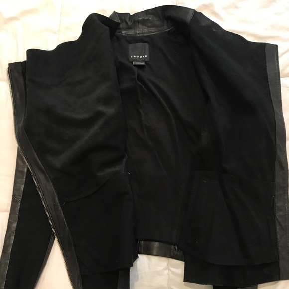 TROUVE CONVERTIBLE DRAPE LEATHER JACKET - Picture 4 of 5